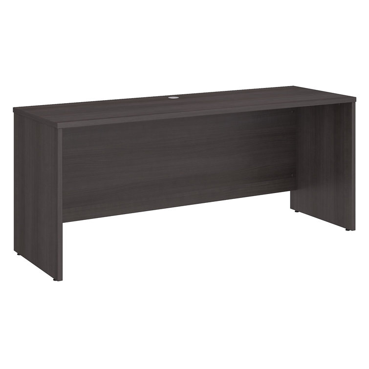 Studio C Transitional Storm Gray Home Office Desk with Filing Cabinet