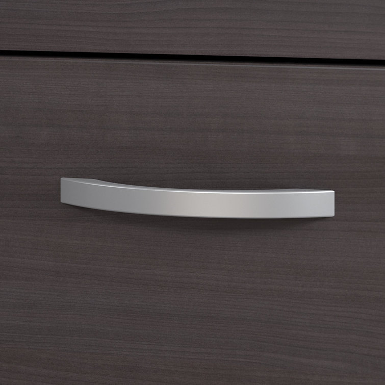 Storm Gray U-Shaped Executive Desk with Hutch and Storage