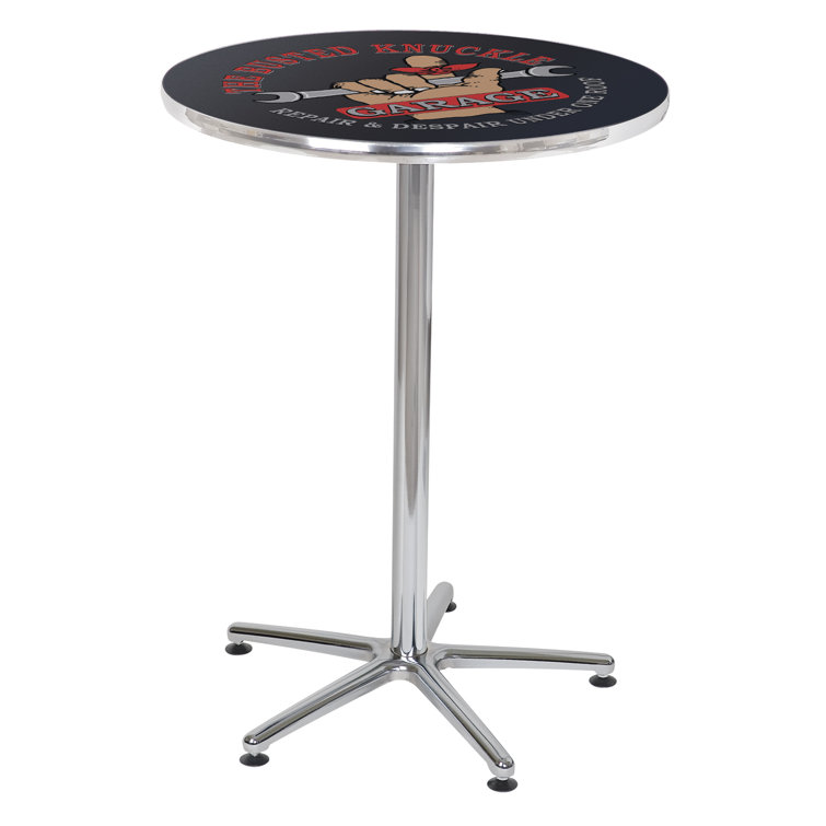 27" Round Wood & Acrylic Bar Height Café Table