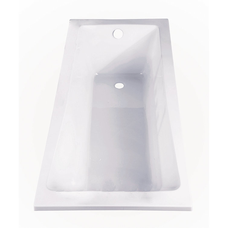 Aqua Eden 59-Inch White Acrylic Rectangular Drop-In Tub with Jets