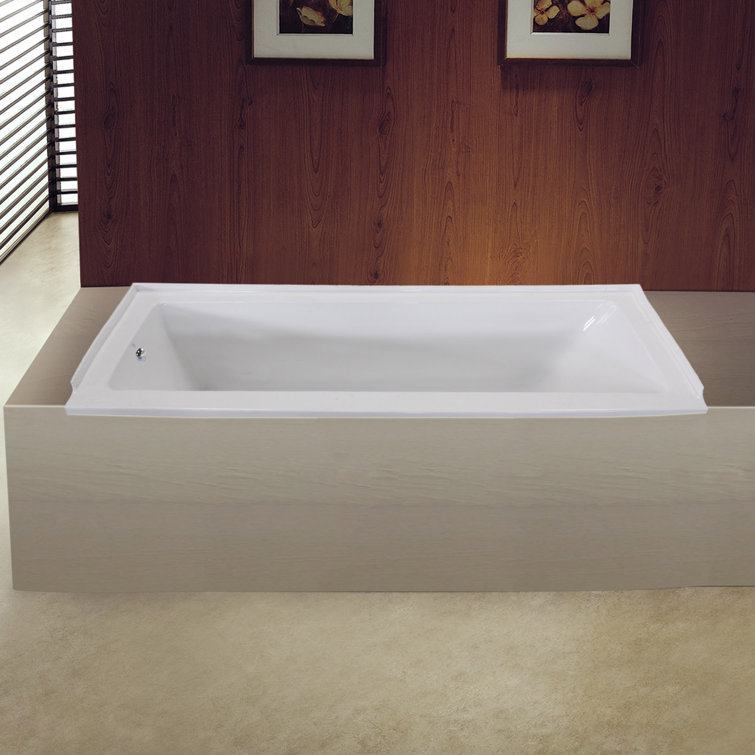 Aqua Eden 60-Inch White Acrylic Drop-In Tub
