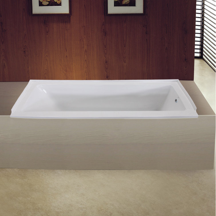 Aqua Eden 60-Inch White Acrylic Drop-In Tub with Right Hand Drain