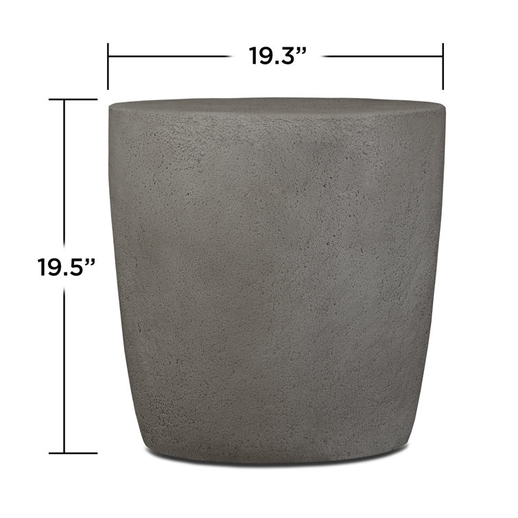 Gray Fiber-Cast Concrete Propane Tank Cover with Steel Frame