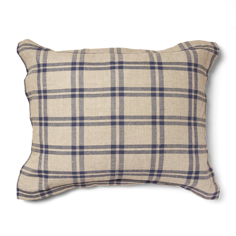 Blue and Beige Cotton Euro Pillow Sham