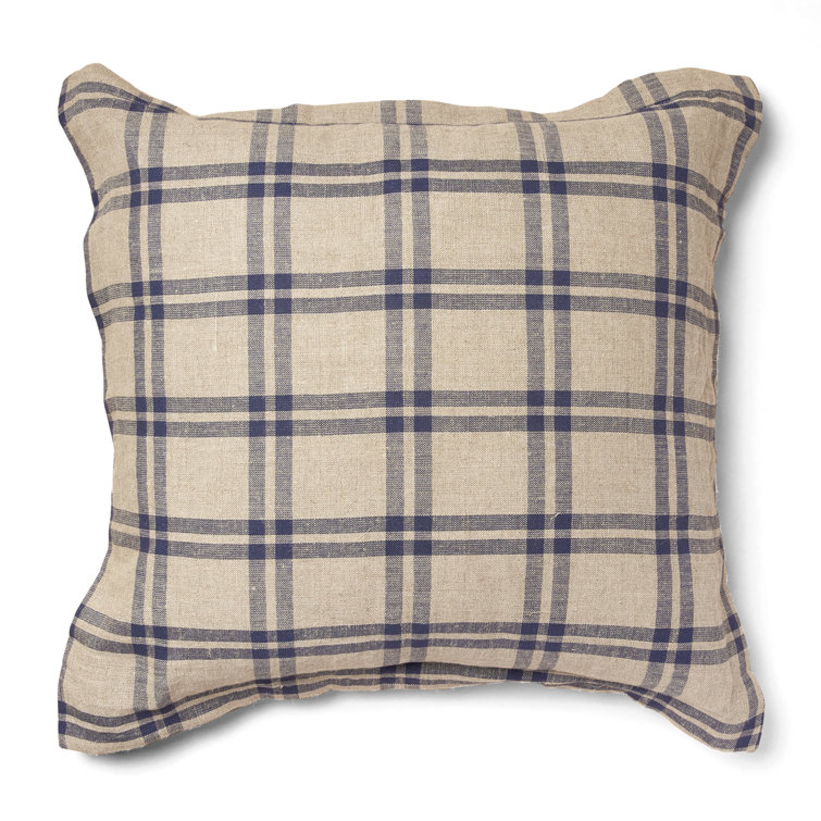 Blue and Beige Cotton Euro Pillow Sham