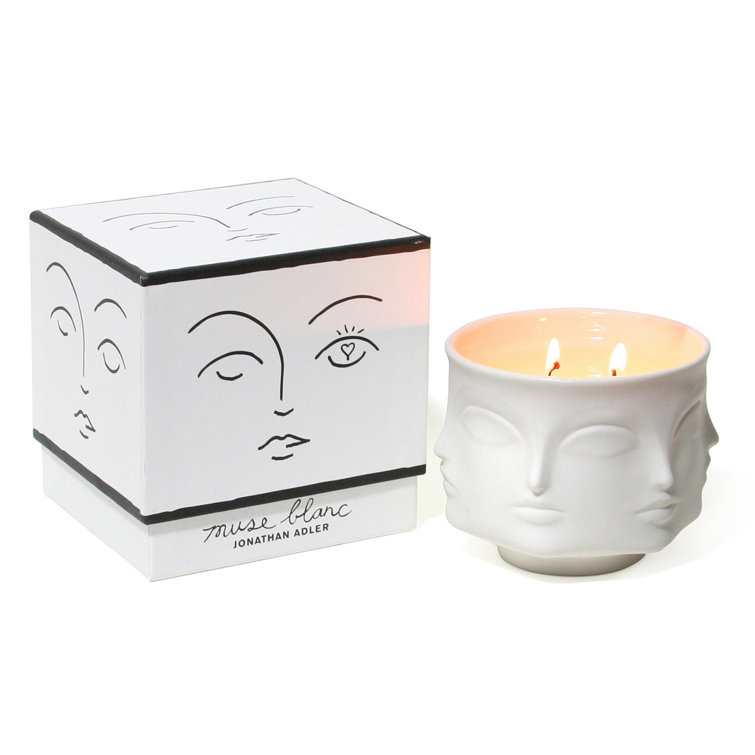 White Porcelain Scented Candle with Artistic Design