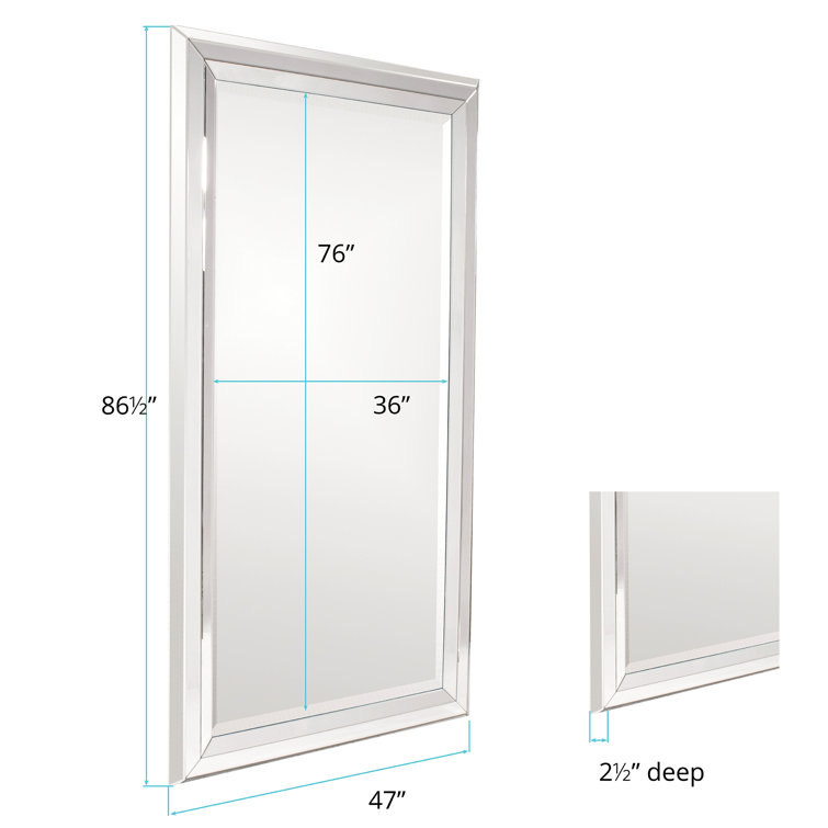 Oversized Rectangular Wood Framed Vertical Mirror