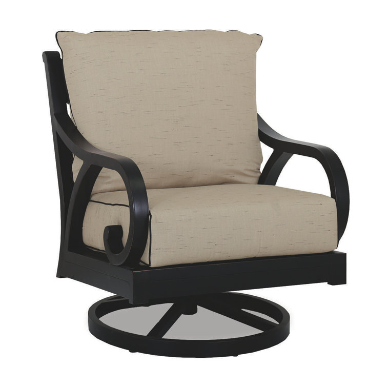 Black Aluminum Armchair with Sunbrella Cushions