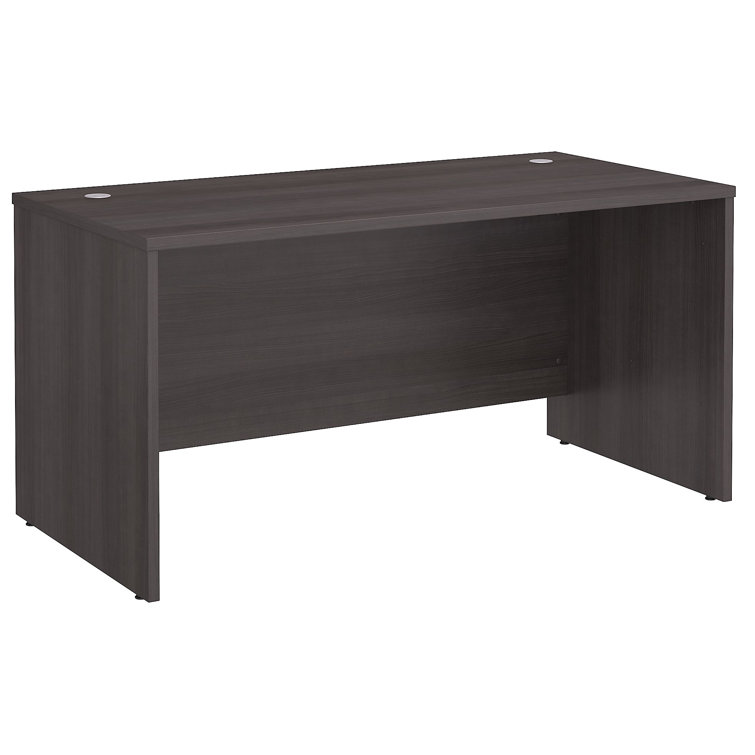Studio C Transitional Storm Gray Home Office Desk with Filing Cabinet