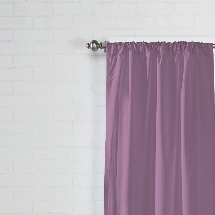 Teal Blue Light-Filtering Polyester Rod Pocket Curtain Panels, 63"