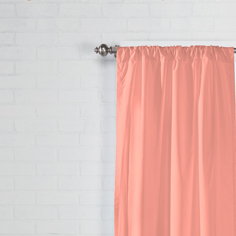 Teal Blue Light-Filtering Polyester Rod Pocket Curtain Panels, 63"