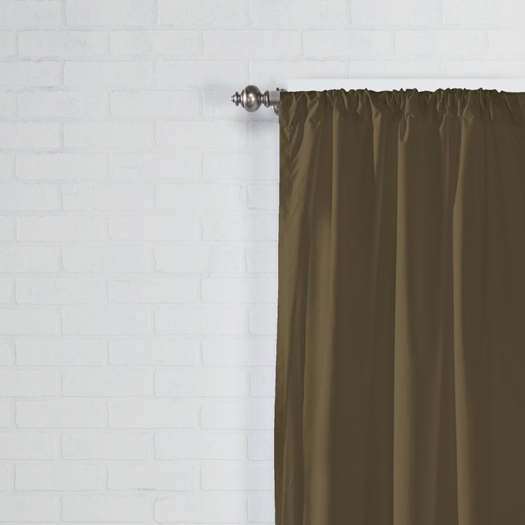 Teal Blue Light-Filtering Polyester Rod Pocket Curtain Panels, 63"