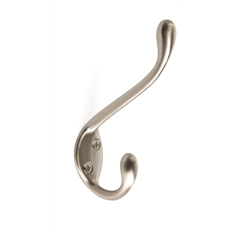 Satin Nickel Wall Mounted Single Coat and Hat Hook