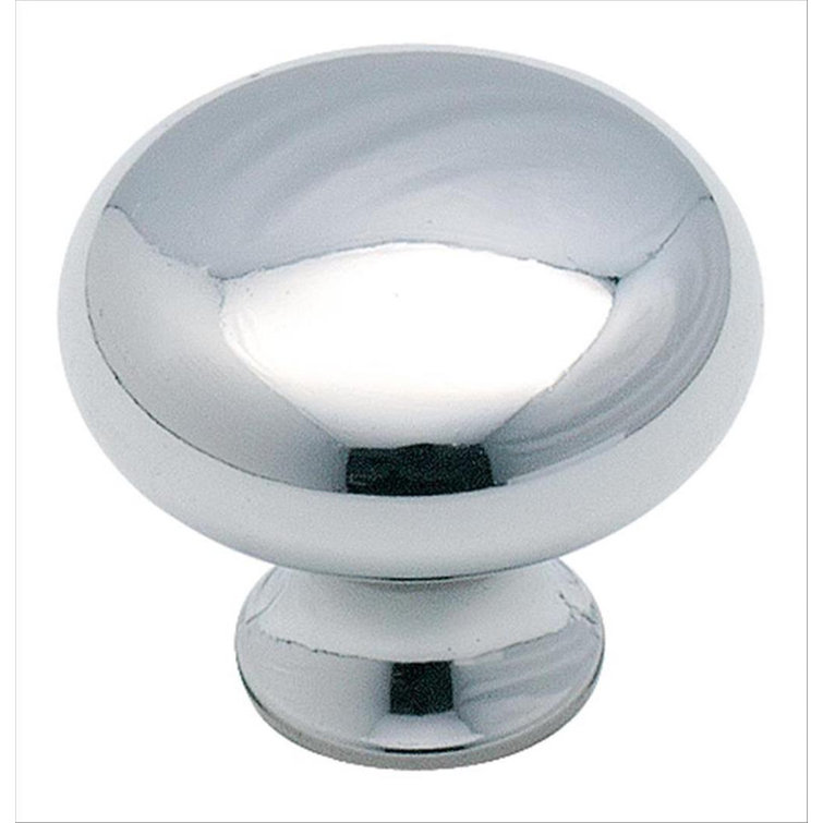Polished Chrome Round Traditional Cabinet Knob with Mounting Hardware