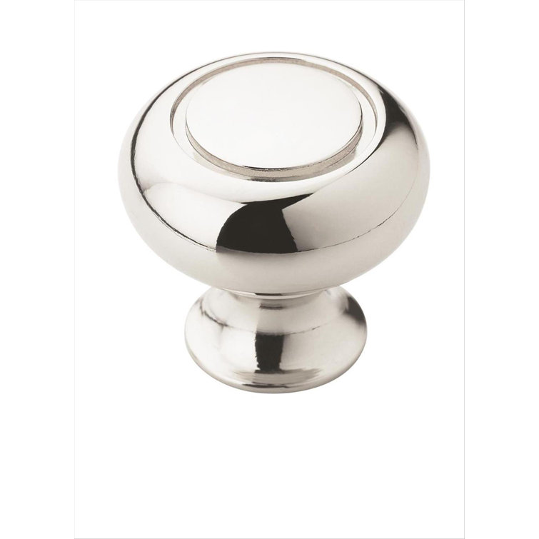 Polished Chrome Round Cabinet Knob with Mounting Hardware