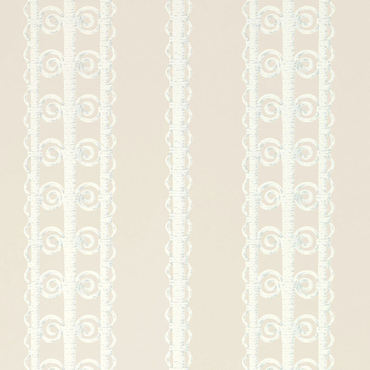 Reed Wicker Stripe Non-Pasted Wallpaper in Neutral Tones