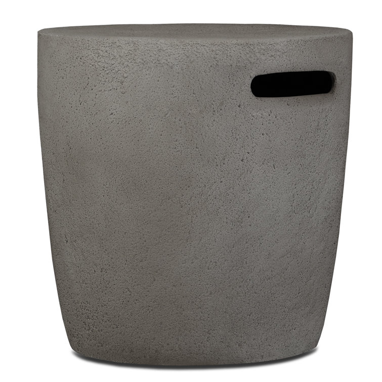 Gray Fiber-Cast Concrete Propane Tank Cover with Steel Frame