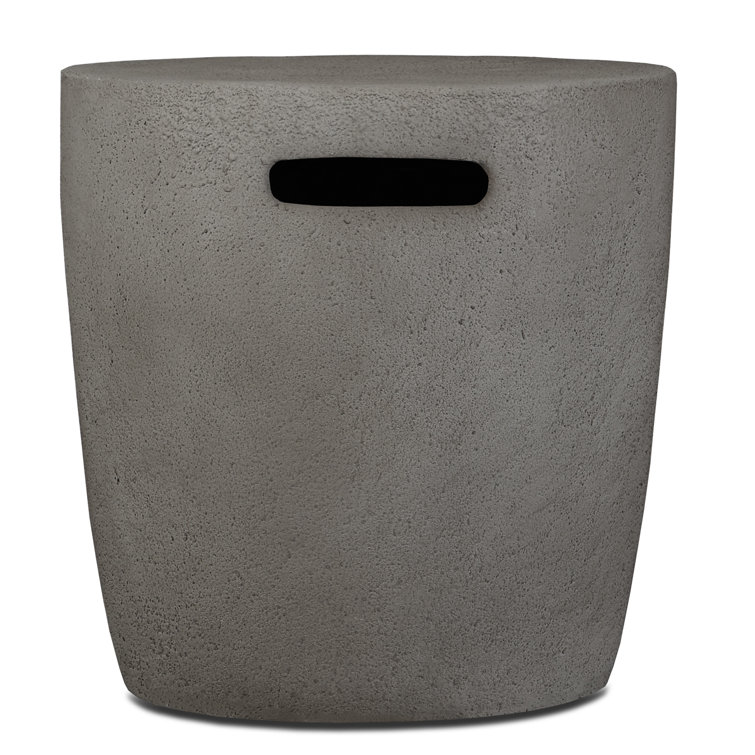 Gray Fiber-Cast Concrete Propane Tank Cover with Steel Frame