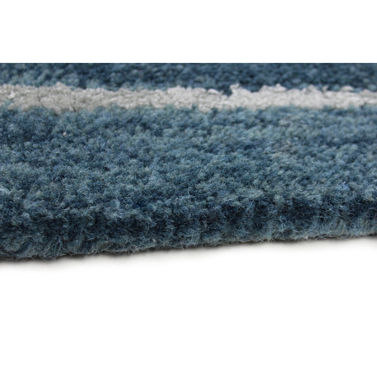Azure Elegance Handmade Tufted Wool-Viscose 6' x 9' Area Rug