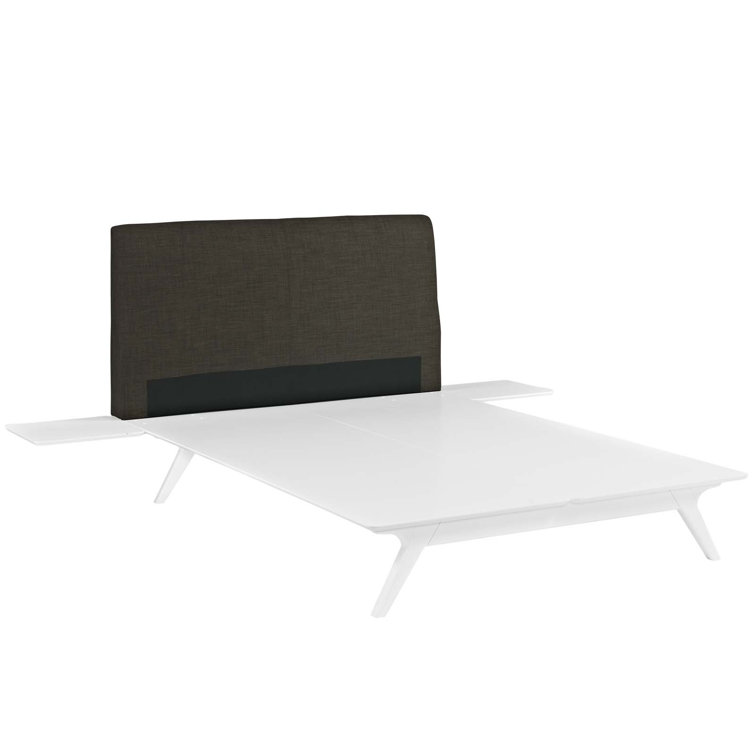 Tracy Queen Mid-Century Modern Upholstered Bed Frame in Toffee Brown
