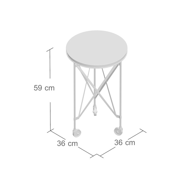 Costigan 16" Round Silver Metal Industrial Chic Side Table