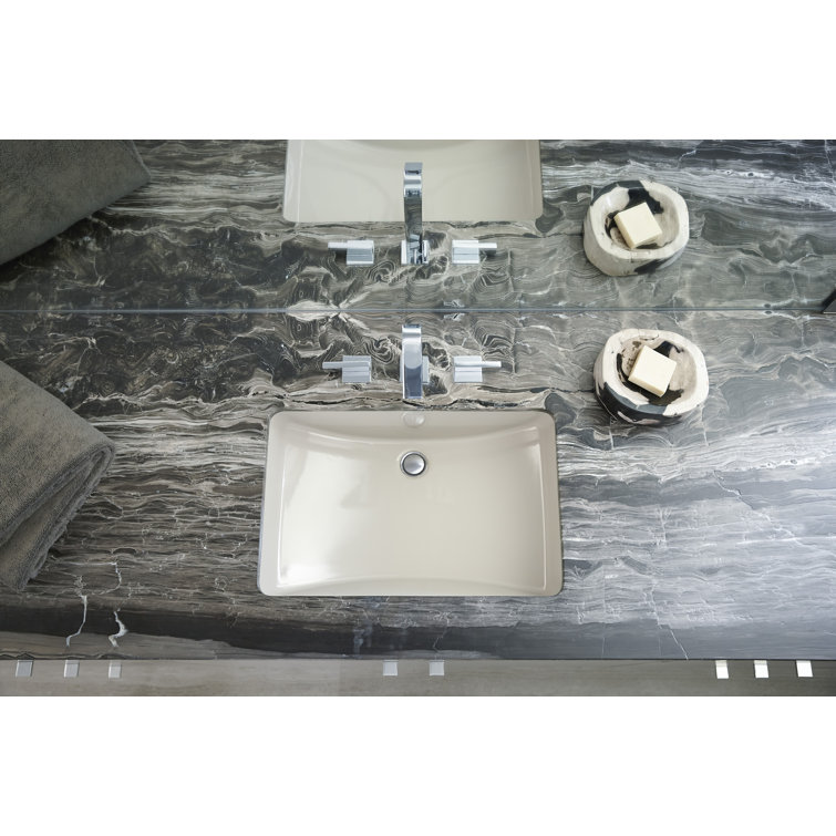 Thunder Grey Ceramic Rectangular Undermount Bathroom Sink