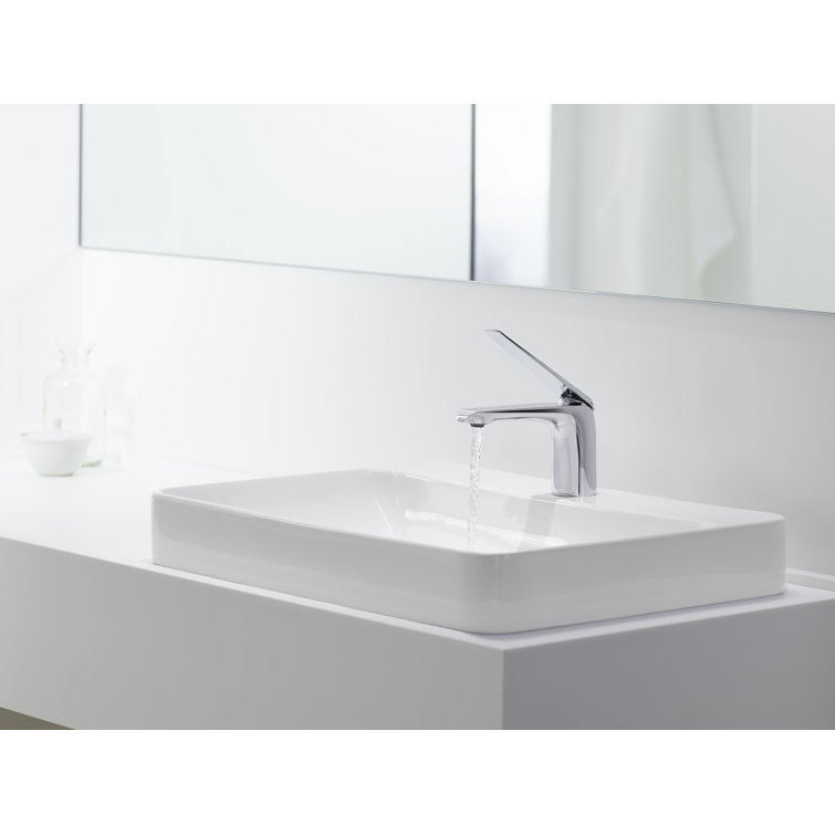 Sleek Minimalist White Ceramic Rectangular Vessel Sink