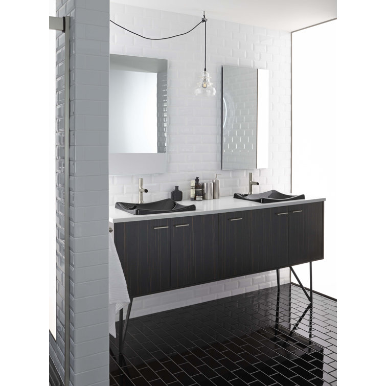 DemiLav White Cast Iron Rectangular Above-Counter Bathroom Sink