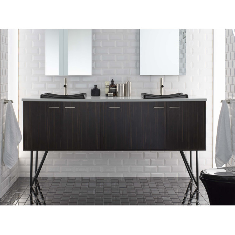 DemiLav White Cast Iron Rectangular Above-Counter Bathroom Sink