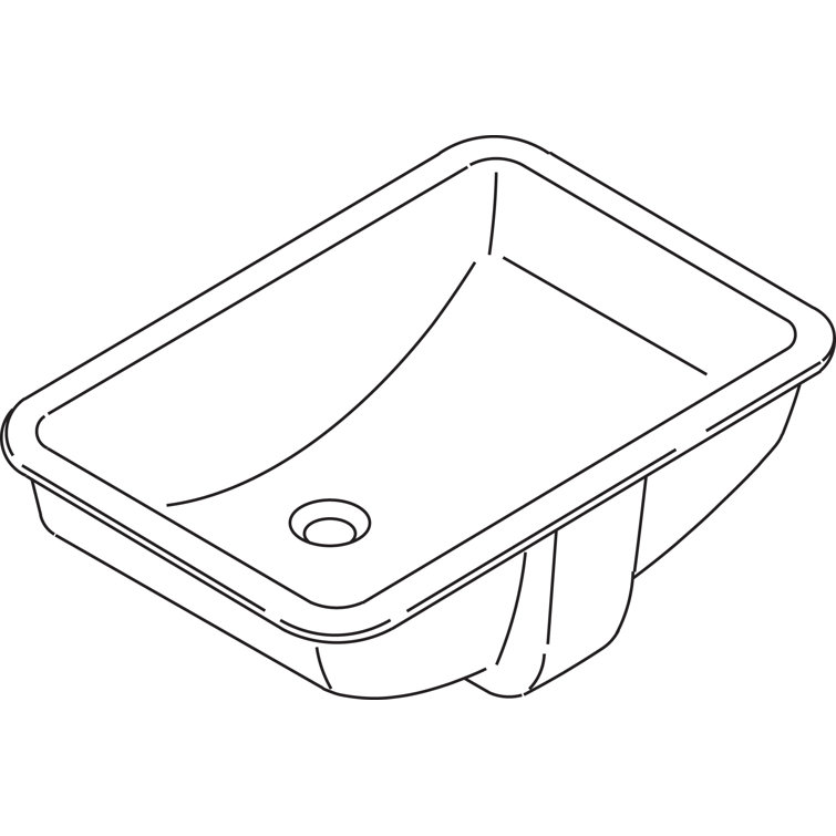 Ice Gray Rectangular Ceramic Undermount Bathroom Sink