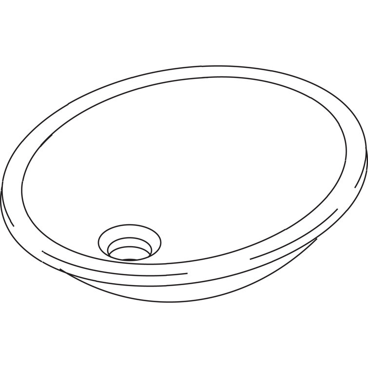 White Ceramic Oval Undermount Bathroom Sink