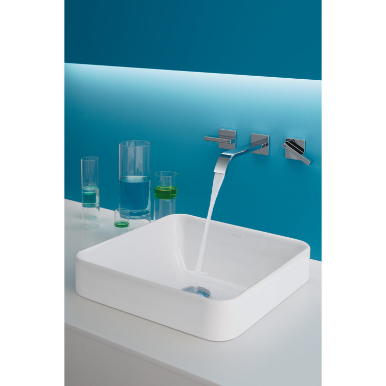 Vox Square White Porcelain Above Counter Bathroom Sink