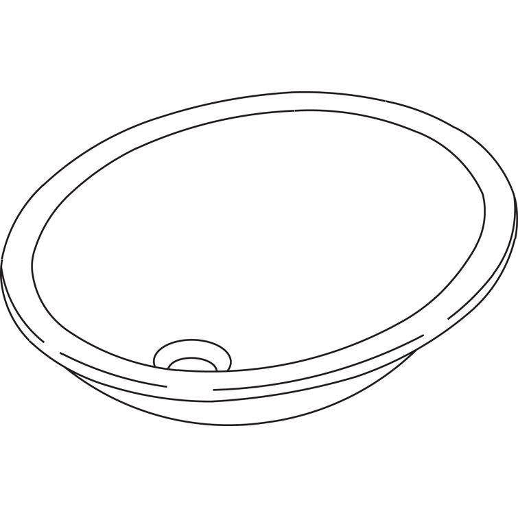 Biscuit Ceramic Oval Undermount Bathroom Sink