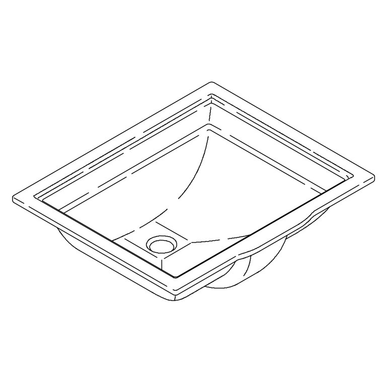 Memoirs Classic Black Rectangular Ceramic Undermount Sink