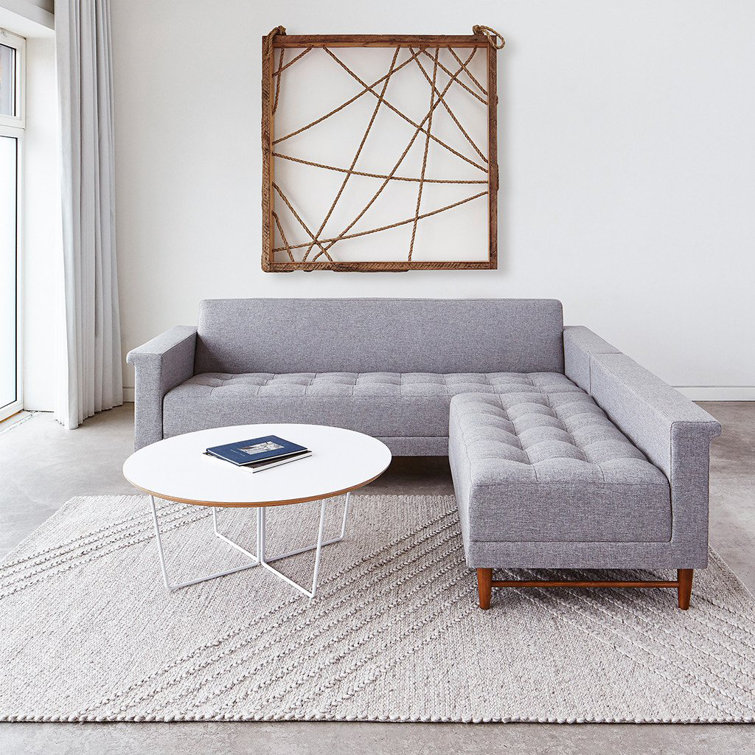 Modern Array Round Wood and Metal Coffee Table in White