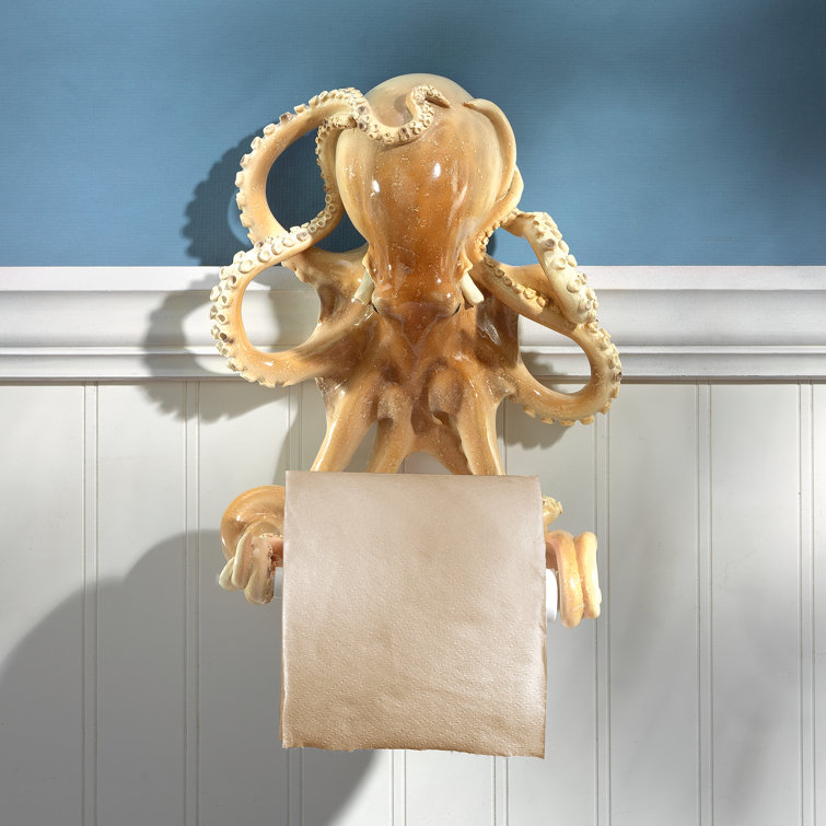 Hand-Painted Resin Octopus Tentacles Toilet Paper Holder