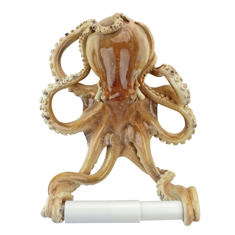 Hand-Painted Resin Octopus Tentacles Toilet Paper Holder