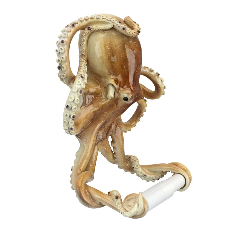 Hand-Painted Resin Octopus Tentacles Toilet Paper Holder