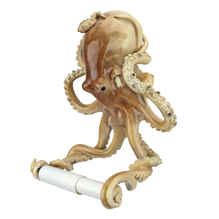 Hand-Painted Resin Octopus Tentacles Toilet Paper Holder