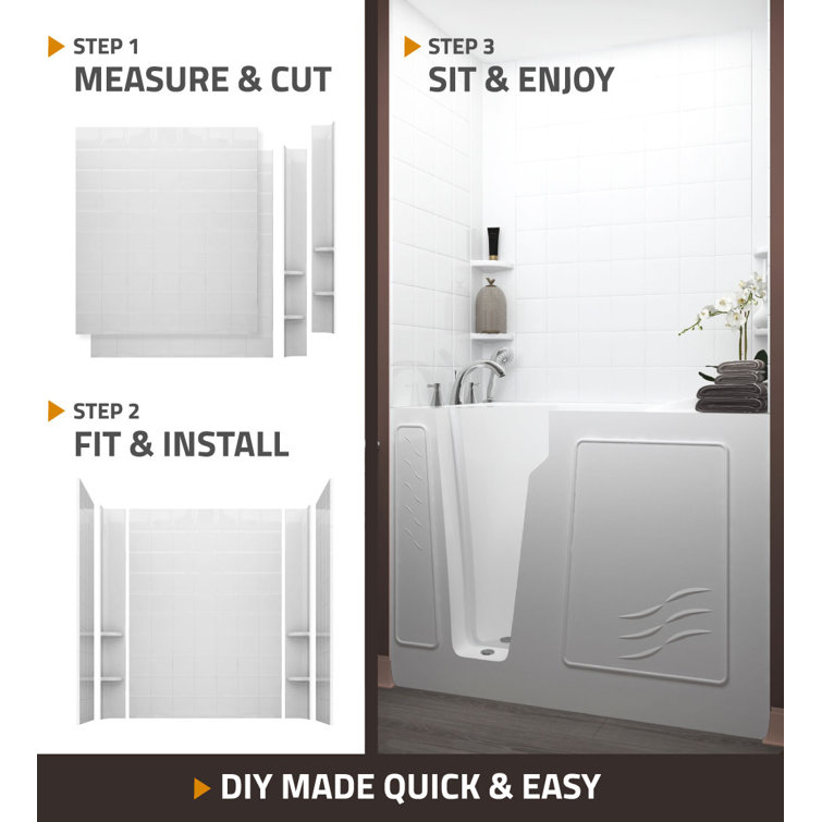 Tucson 60'' x 30'' White Fiberglass Walk-in Air Bathtub with Faucet