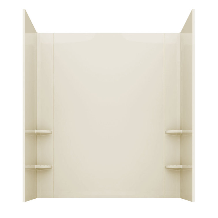 Biscuit Fiberglass Walk-In Soaking Bathtub with Right Drain