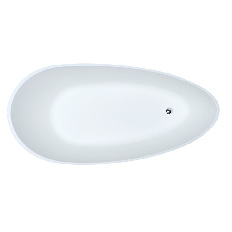 Dune 59'' Matte White Freestanding Oval Bathtub
