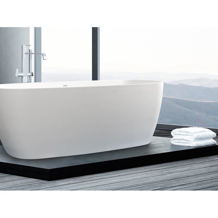 Lunar 71'' Matte White Freestanding Soaking Bathtub