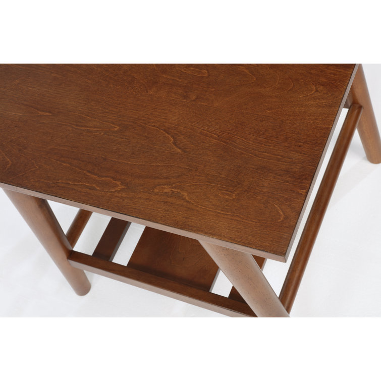Brock 25'' Medium Yellow Brown Square Wood End Table with Shelf