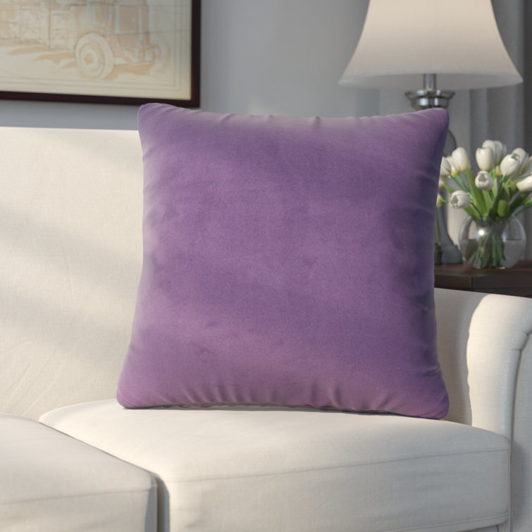 Bella Eggplant Velvet 20" Square Throw Pillow