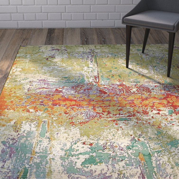 Vibrant Harmony 10' x 12' Multi-Color Abstract Outdoor Rug