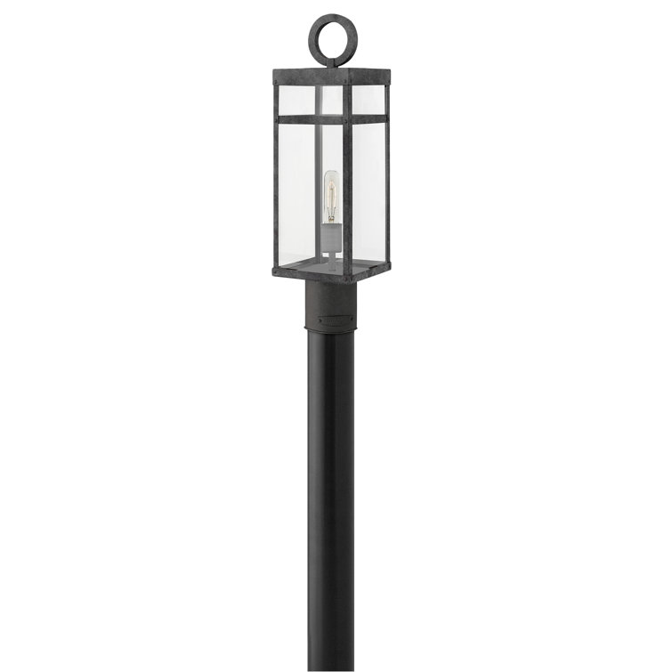 Aged Zinc 22.75" Outdoor Post Lantern with Clear Glass