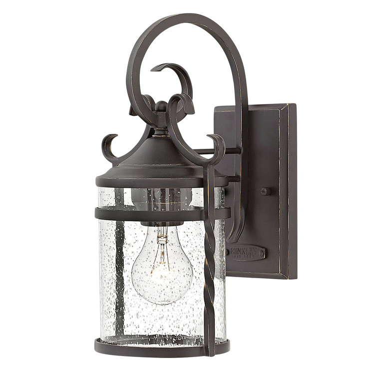 Olde Black Seedy Glass 1-Light Outdoor Wall Sconce