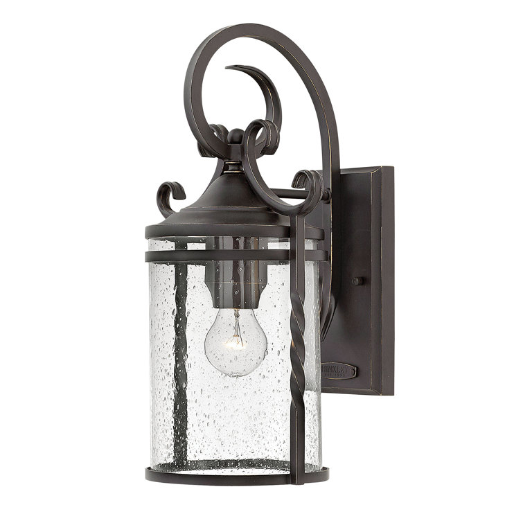 Olde Black Seedy Glass 1-Light Outdoor Wall Sconce