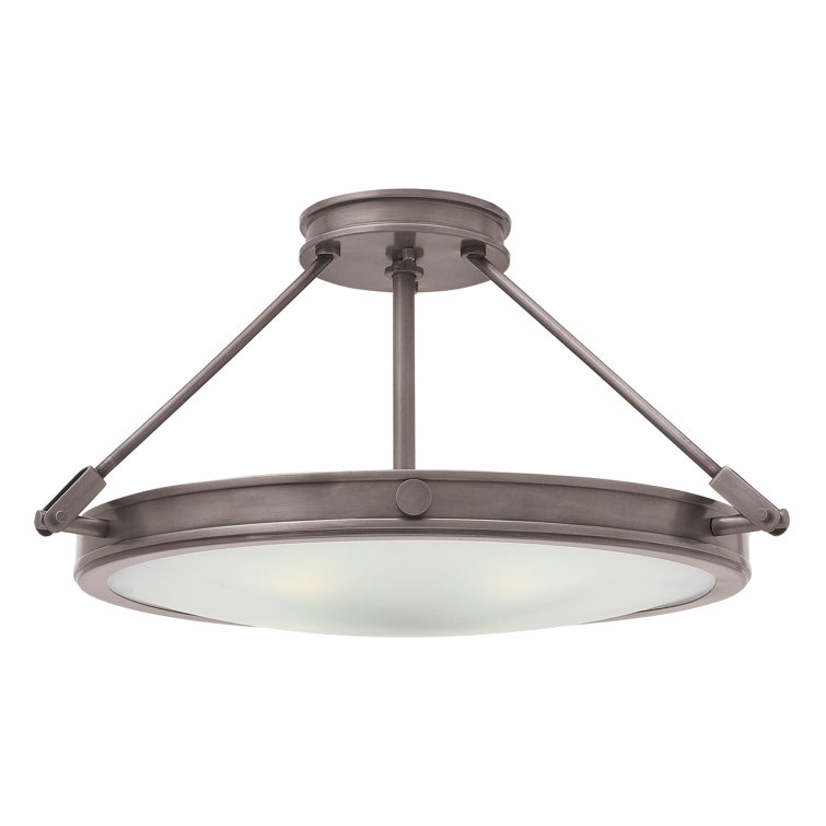 Heritage Brass 4-Light Etched Opal Glass Medium Semi-Flush Mount
